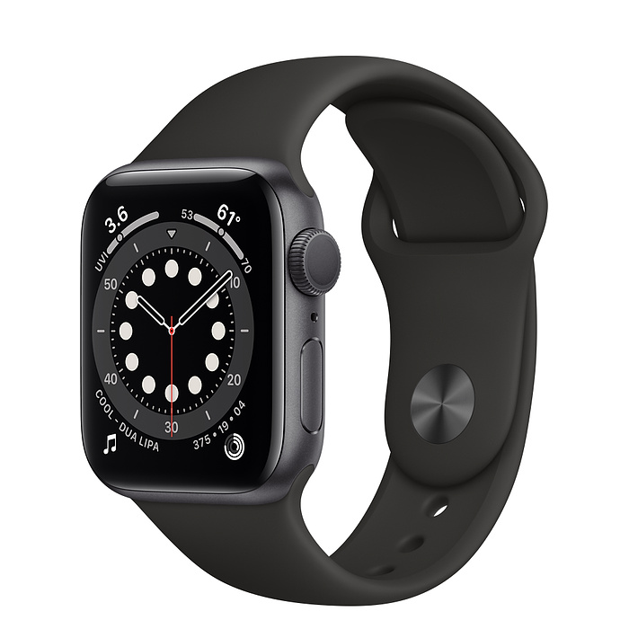 Apple Watch 6 40мм Черный спортивный ремешок
