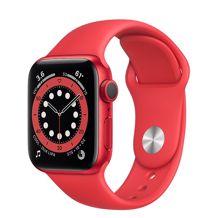 Apple Watch 6 40мм Красный спортивный ремешок