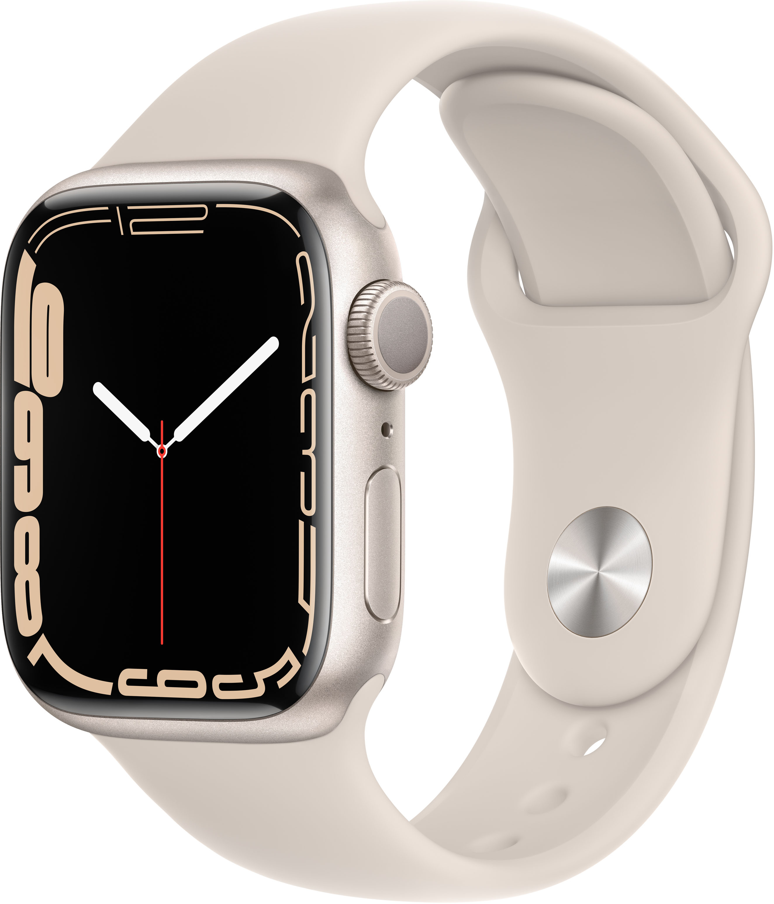 Часы Apple Watch Series 7, 41 мм, корпус из алюминия цвета «сияющая звезда», спортивный ремешок «сияющая звезда»