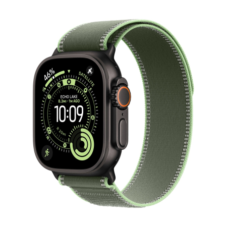Apple Watch Ultra 3 49 mm Black titanium Trail Loop Green