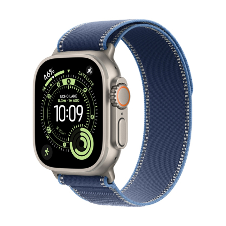 Apple Watch Ultra 3 49 mm Natural titanium Trail Loop Blue