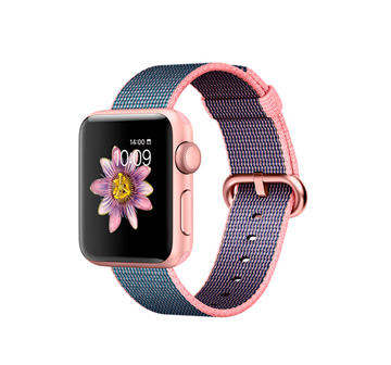 Apple Watch 2 38mm Rose Gold Aluminum Case with Light Pink/Midnight Blue Woven Nylon