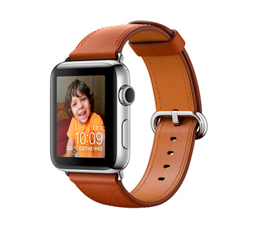 Apple Watch 2 38mm Stainless Steel Case with Saddle Brown Classic Buckle