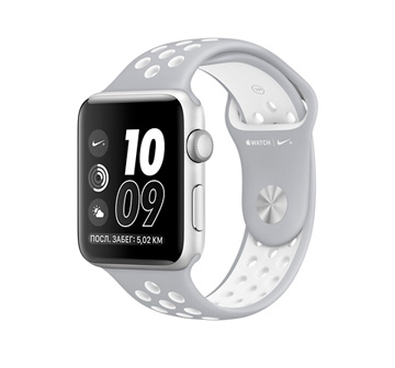 Apple Watch Nike+ 38mm Silver Aluminum Case with Flat Silver/White Nike Sport Band